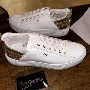 BRAND NEW Nero Giardini Skipper Bianco Sneakers Size 39